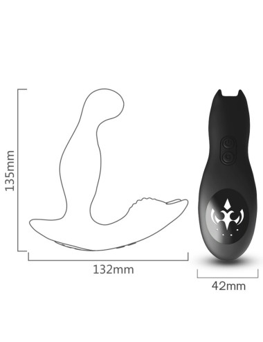 ARMONY - BAT KING VIBRADOR ANAL PROSTATA ROTADOR CONTROL REMOTO NEGRO