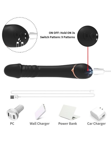 ARMONY - DILDO VIBRADOR SILICONA NEGRO