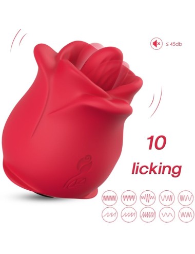 ARMONY - ROSA VIBRADOR ESTIMULADOR CON LENGUA CLITORIS 10 MODOS ROJO