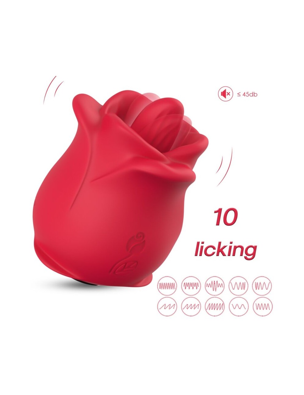 ARMONY - ROSA VIBRADOR ESTIMULADOR CON LENGUA CLITORIS 10 MODOS ROJO