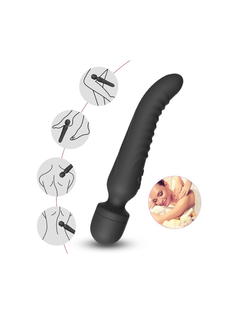 ARMONY - MISSION MASAJEADOR & VIBRADOR EFECTO CALOR NEGRO
