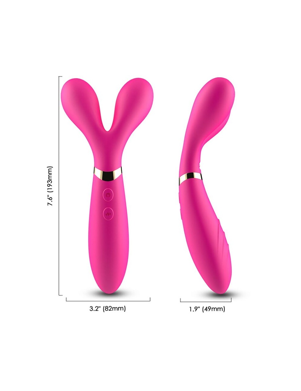 ARMONY - Y-WAND MASAJEADOR & VIBRADOR CABEZA DOBLE FUCSIA