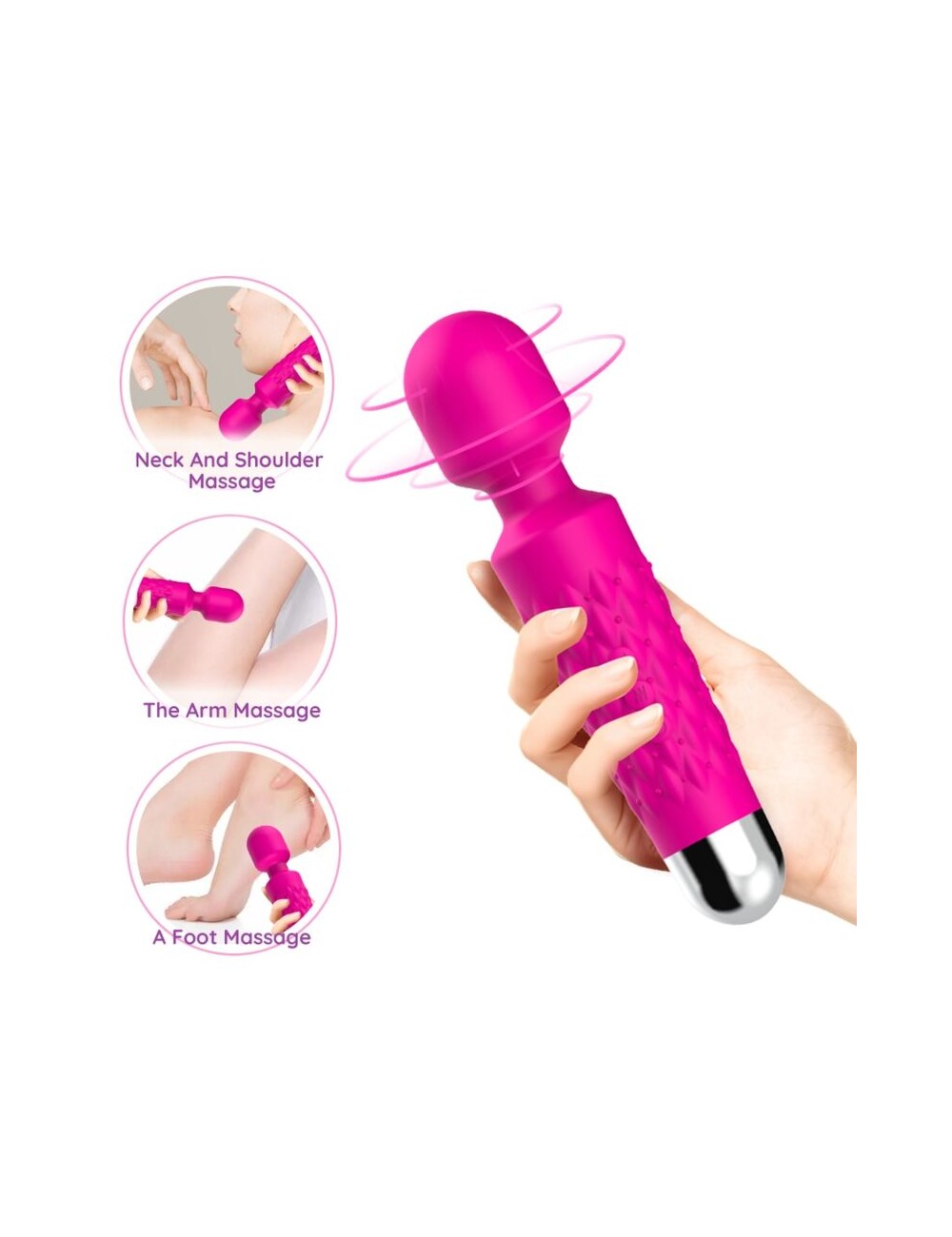ARMONY - POSTMAN MASAJEADOR & VIBRADOR CABEZA FLEXIBLE FUCSIA