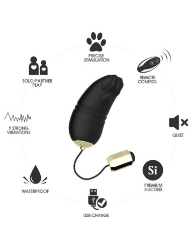 ARMONY - KITTY HUEVO VIBRADOR PUNTO G CONTROL REMOTO NEGRO