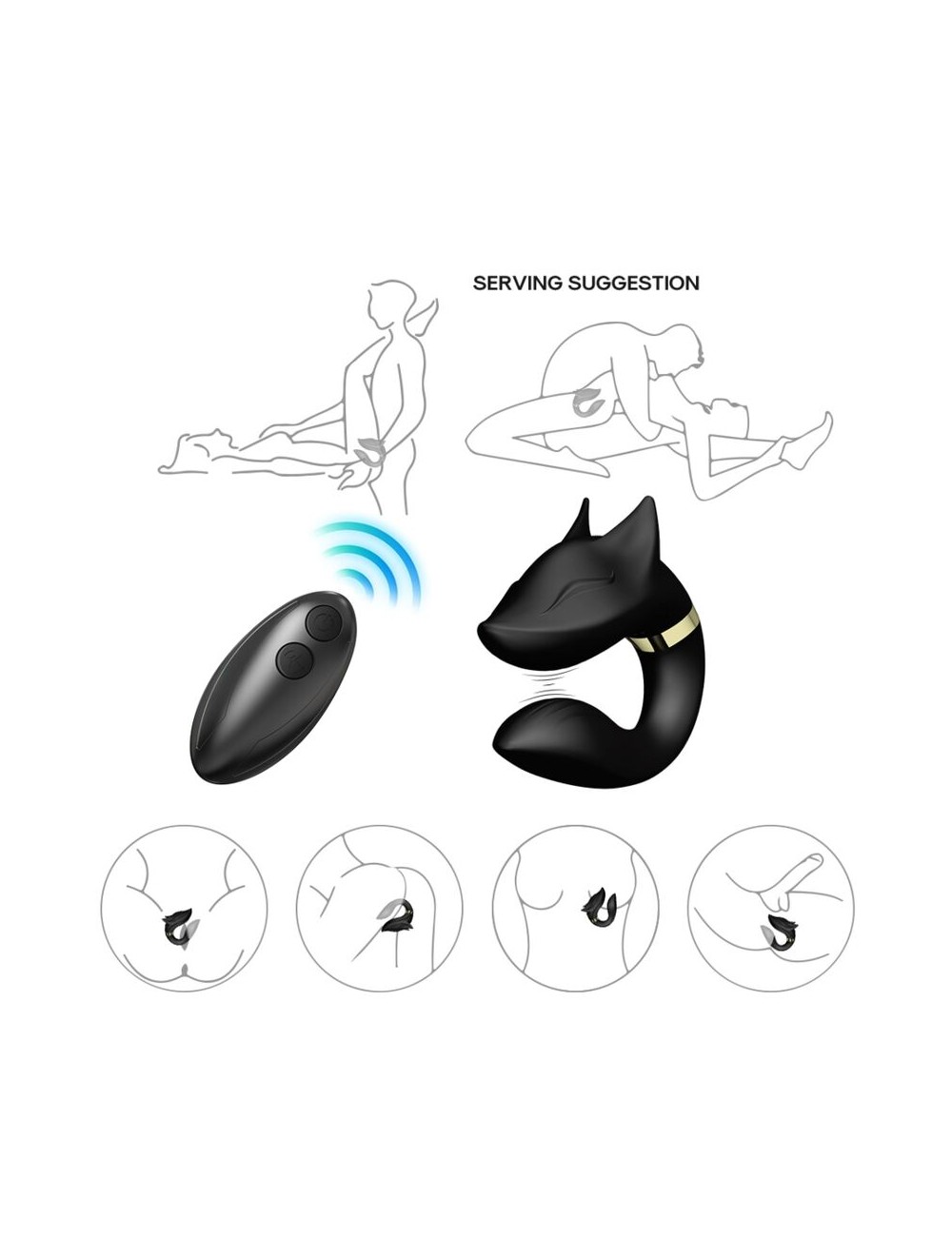 ARMONY - FOX VIBRADOR PAREJAS CONTROL REMOTO NEGRO