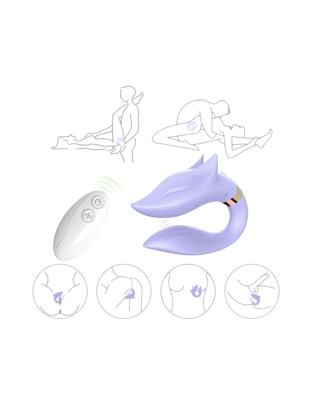 ARMONY - FOX VIBRADOR PAREJAS CONTROL REMOTO VIOLETA