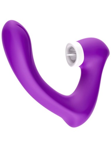 ARMONY - SECRETKISS ESTIMULADOR CON LENGUA CLITORIS & VIBRADOR CURVO VIOLETA