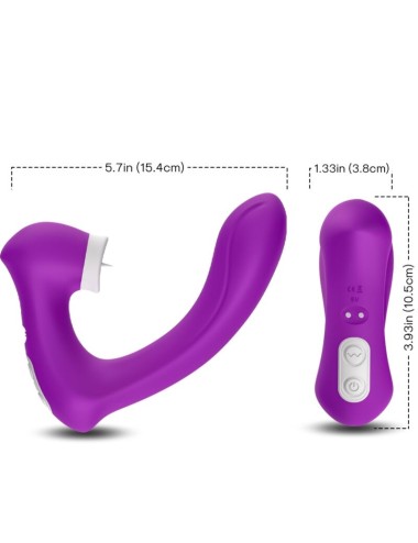 ARMONY - SECRETKISS ESTIMULADOR CON LENGUA CLITORIS & VIBRADOR CURVO VIOLETA