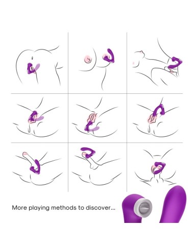 ARMONY - SECRETKISS ESTIMULADOR CON LENGUA CLITORIS & VIBRADOR CURVO VIOLETA