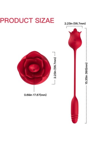 ARMONY - ROSELIP ESTIMULADOR CLITORIS CON LENGUA 10 MODOS & VIBRADOR ROJO