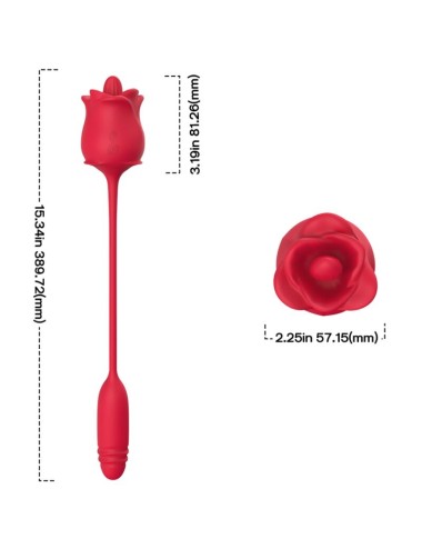 ARMONY - ROSA 3 EN 1, ESTIMULADOR, SUCCIÓN Y UP&DOWN CON COLA ROJO