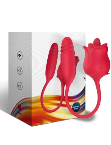 ARMONY - ROSA 3 EN 1, ESTIMULADOR, SUCCIÓN Y UP&DOWN CON COLA ROJO