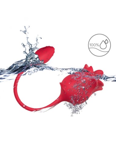 ARMONY - ROSA 2 EN 1 ESTIMULADOR SUCCIÓN & VIBRADOR 10 MODOS CON COLA ROJO