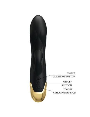 PRETTY LOVE - VIBRADOR DE LUJO BAÑADO EN ORO RECARGABLE NEGRO