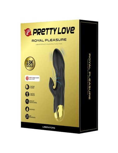 PRETTY LOVE - VIBRADOR DE LUJO BAÑADO EN ORO RECARGABLE NEGRO