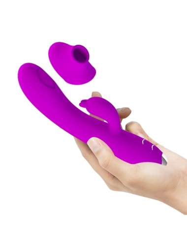 PRETTY LOVE - REGINA VIBRADOR-SUCCIONADOR RECARGABLE MORADO