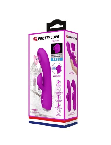 PRETTY LOVE - REGINA VIBRADOR-SUCCIONADOR RECARGABLE MORADO