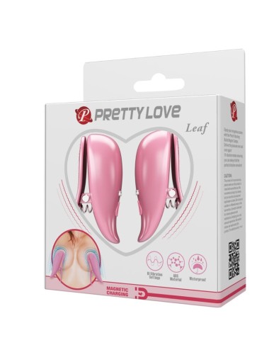 PRETTY LOVE - LEAF PINZAS VIBRATORIAS PARA PEZONES ROSA