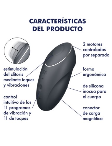 SATISFYER - TAP & CLIMAX 1 VIBRADOR LAY-ON NEGRO
