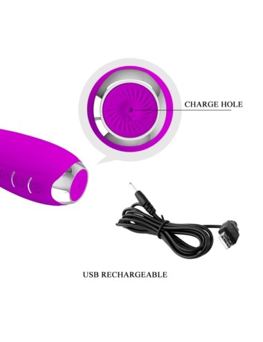PRETTY LOVE - HECTOR VIBRADOR ELECTROSHOCK RECARGABLE & IMPERMEABLE MORADO