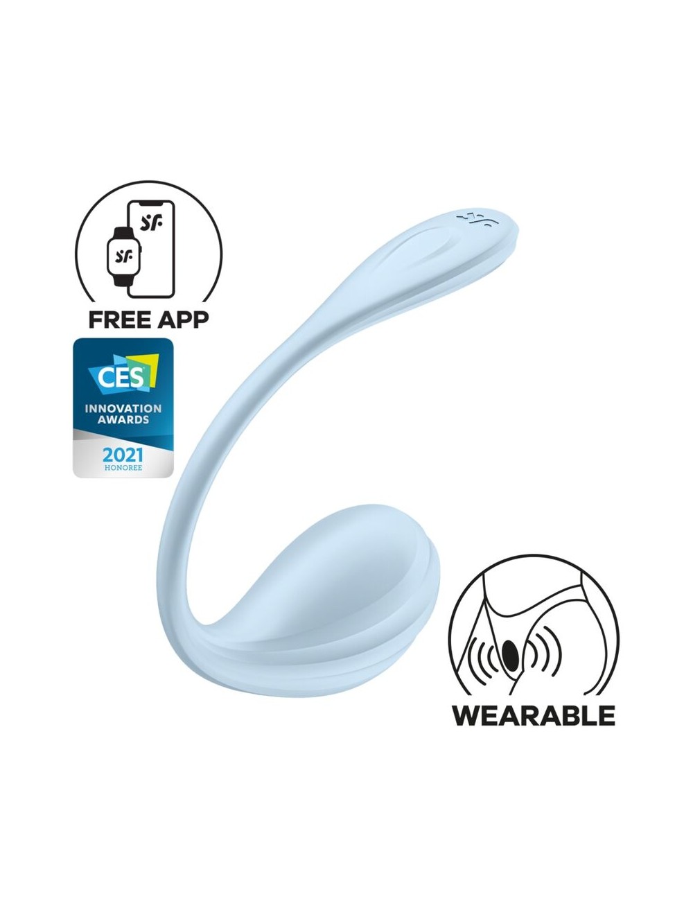 SATISFYER - SMOOTH PETAL ESTIMULADOR PUNTO G CELESTE APP GRATUITA