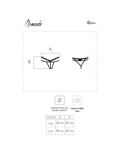 LIVCO CORSETTI FASHION - NOMADE TANGA CROTCHLESS NEGRO S/M