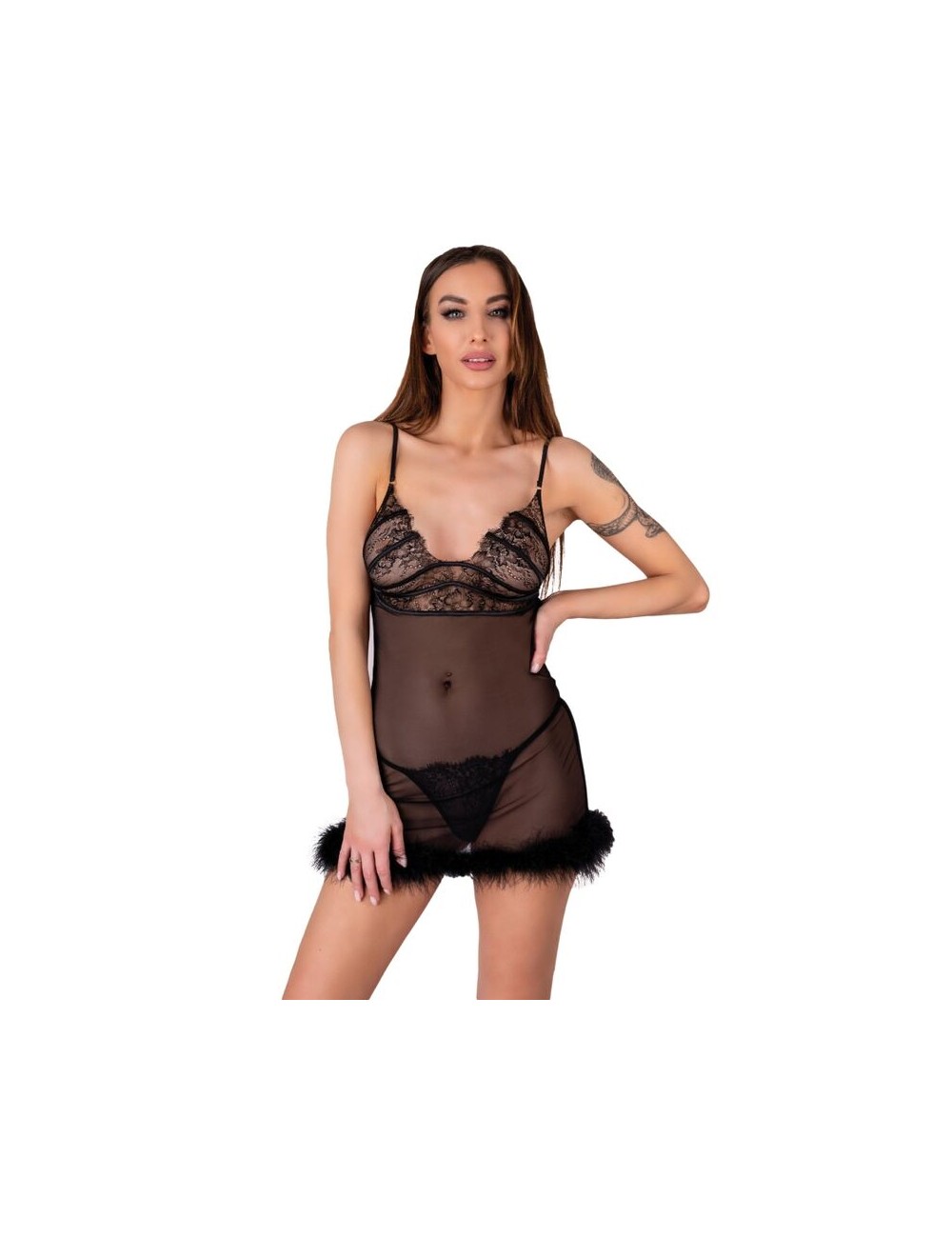 LIVCO CORSETTI FASHION - ZERUNAM SET BABYDOLL + TANGA NEGRO L/XL LIVCO CORSETTI FASHION - ZERUNAM SET BABYDOLL + TANGA NEGRO L/XL