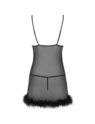 LIVCO CORSETTI FASHION - ZERUNAM SET BABYDOLL + TANGA NEGRO L/XL