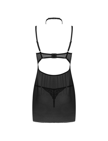 LIVCO CORSETTI FASHION - BINELLA SET BABYDOLL + TANGA NEGRO S/M