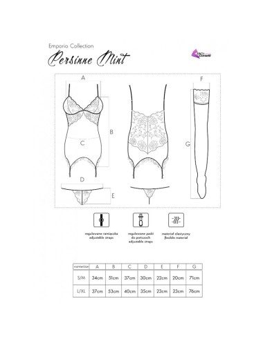 LIVCO CORSETTI FASHION - PERSINNE MIT EMPORIO SET CORSET + PANTY + MEDIAS S/M