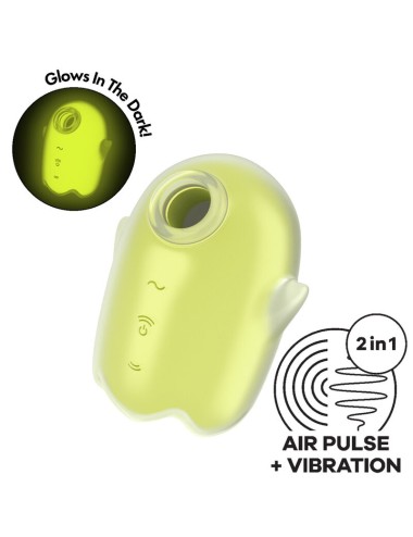 SATISFYER - GLOWING GHOST AIR PULSE & VIBRADOR AMARILLO