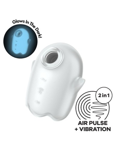 SATISFYER - GLOWING GHOST AIR PULSE & VIBRADOR BLANCO