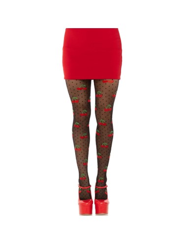 LEG AVENUE - MEDIAS LUNARES CEREZA NEGRO