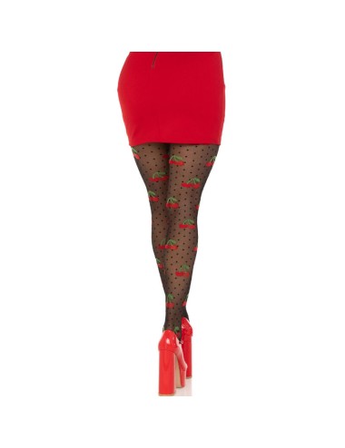 LEG AVENUE - MEDIAS LUNARES CEREZA NEGRO
