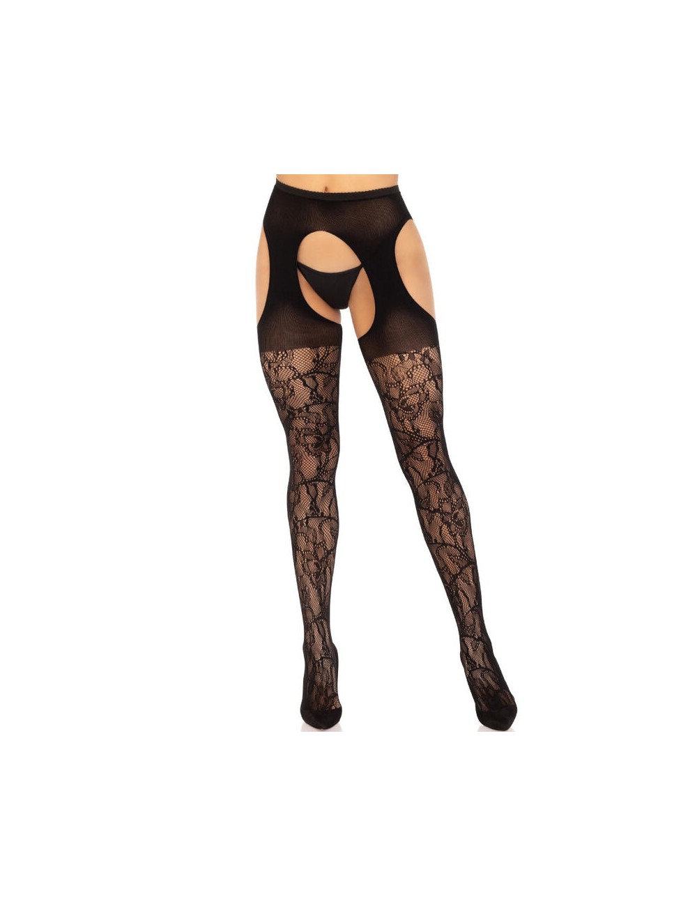 LEG AVENUE - MEDIAS DE LIGUERO ENCAJE NEGRO LEG AVENUE - MEDIAS DE LIGUERO ENCAJE NEGRO