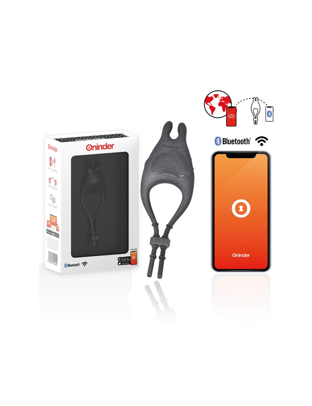 ONINDER - PAMPA ANILLO VIBRADOR AJUSTABLE Y MULTIPOSICION  - APP GRATUITA