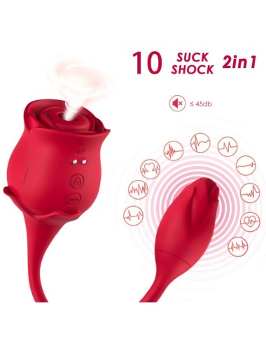 ARMONY - ROSA SUCCIONADOR DE CLITORIS & VIBRADOR 10 MODOS ROJO