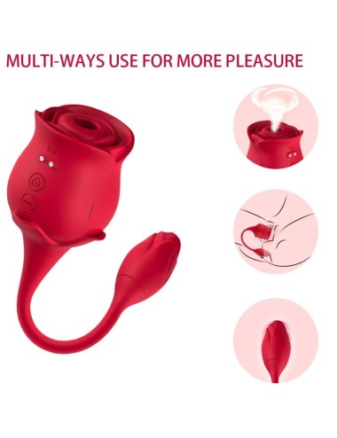 ARMONY - ROSA SUCCIONADOR DE CLITORIS & VIBRADOR 10 MODOS ROJO