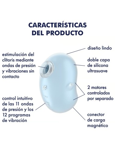 SATISFYER - CUTIE GHOST VIBRADOR LAY-ON AZUL CLARO