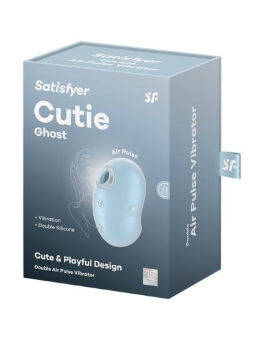 SATISFYER - CUTIE GHOST VIBRADOR LAY-ON AZUL CLARO