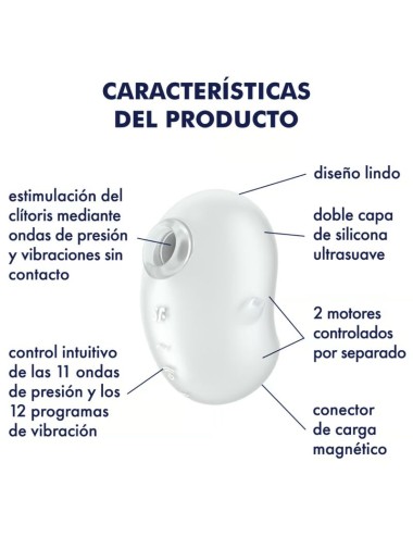 SATISFYER - CUTIE GHOST VIBRADOR LAY-ON BLANCO