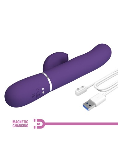 PRETTY LOVE - PERLITA VIBRADOR PUNTO G 3 EN 1 MULTIFUNCIÓN MORADO