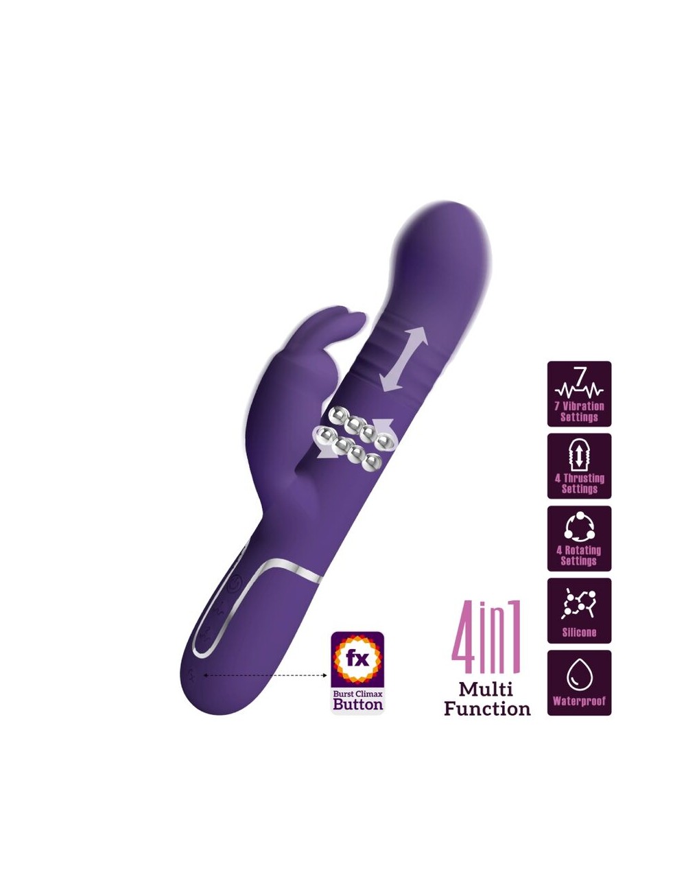 PRETTY LOVE - COALE VIBRADOR RABBIT 4 EN 1 MORADO PRETTY LOVE - COALE VIBRADOR RABBIT 4 EN 1 MORADO
