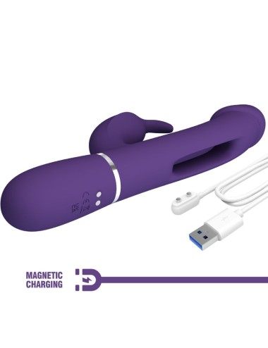 PRETTY LOVE - KAMPAS VIBRADOR RABBIT 3 EN 1 MULTIFUNCIÓN CON LENGUA VIOLETA