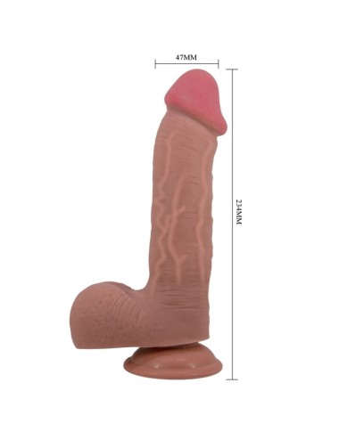 PRETTY LOVE - SLIDING SKIN SERIES DILDO REALÍSTICO CON VENTOSA PIEL DESLIZANTE MULATO 23.4 CM