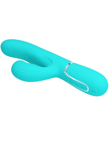 PRETTY LOVE - PERLITA VIBRADOR PUNTO G 3 EN 1 MULTIFUNCIÓN VERDE AGUA