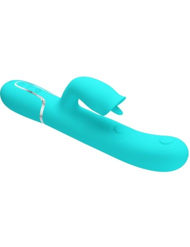 PRETTY LOVE - VIBRADOR RABBIT CON LICKING VERDE AGUA