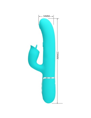 PRETTY LOVE - VIBRADOR RABBIT CON LICKING VERDE AGUA