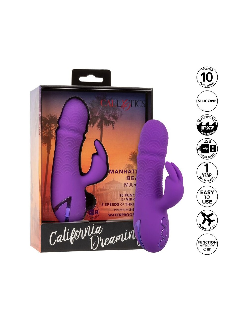 CALEXOTICS - MANHATTAN BEACH MARVEL VIBRADOR RABBIT MORADO BY CALIFORNIA DREAMING
