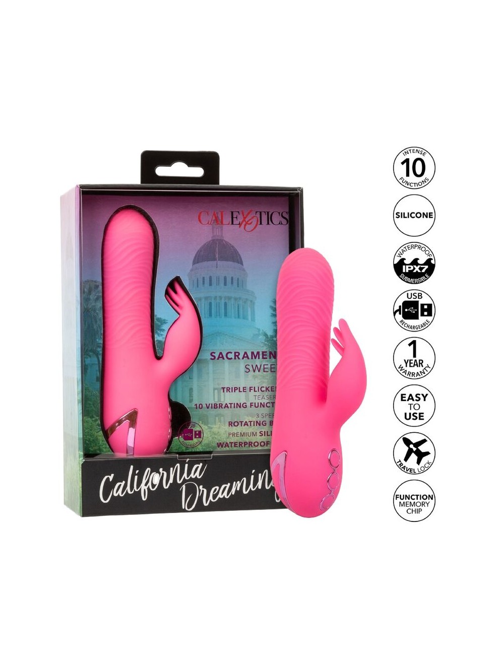CALEXOTICS - SACRAMENTO SWEETIE VIBRADOR RABBIT ROSA BY CALIFORNIA DREAMING CALEXOTICS - SACRAMENTO SWEETIE VIBRADOR RABBIT ROSA BY CALIFORNIA DREAMING
